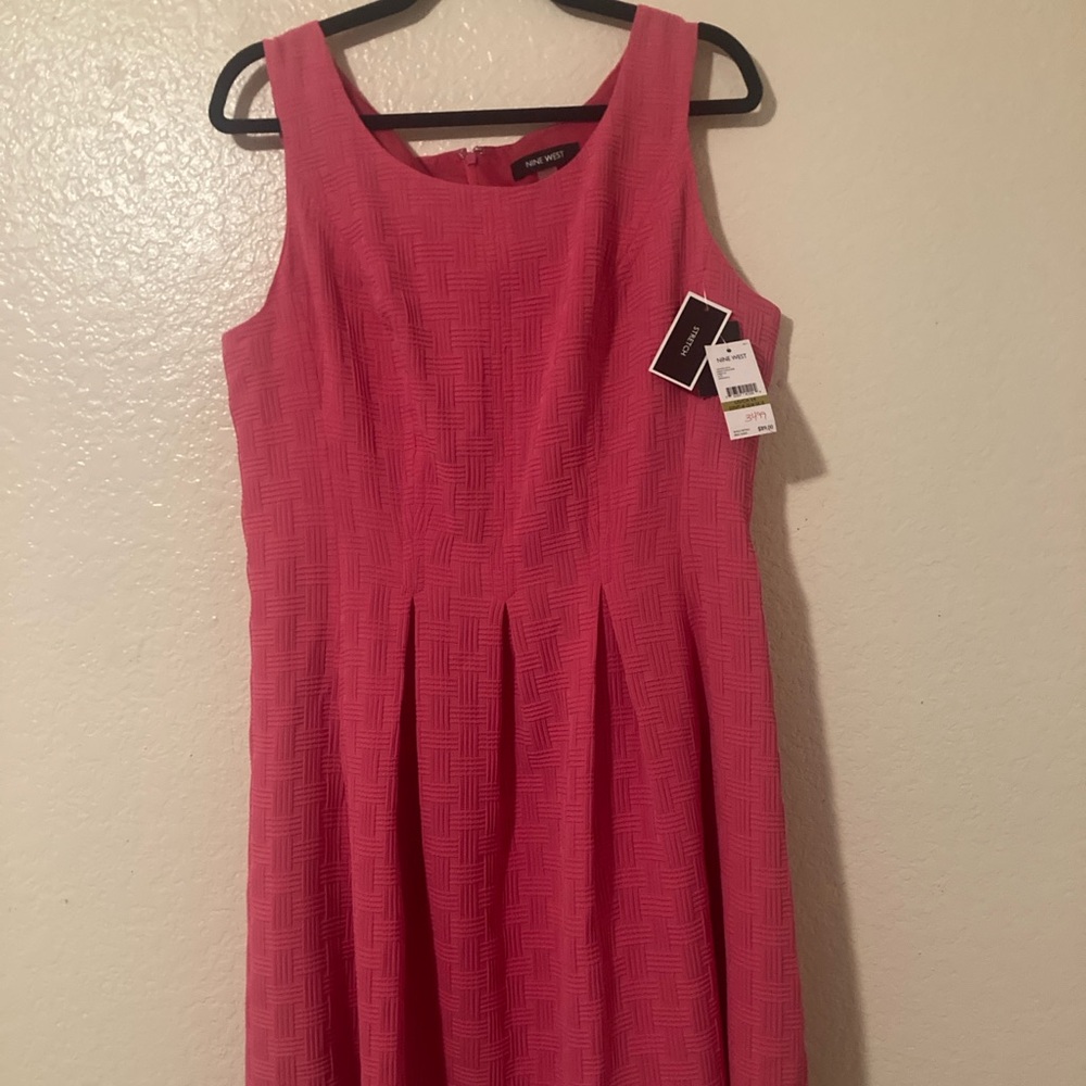 Nine West Sleeveless Pink Midi Dresss stretch